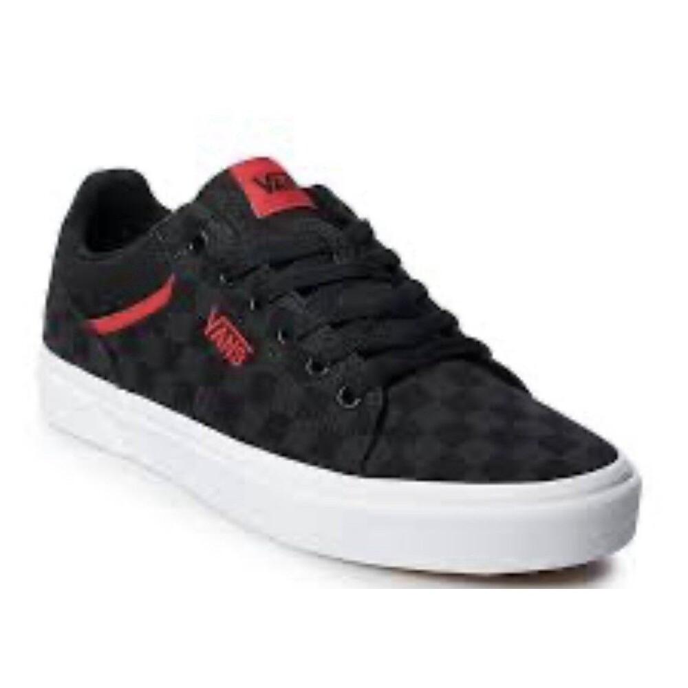 EUC VANS Seldan Low Top Checkerboard Red Skate Shoe #500714 Unisex Kids US 5.5